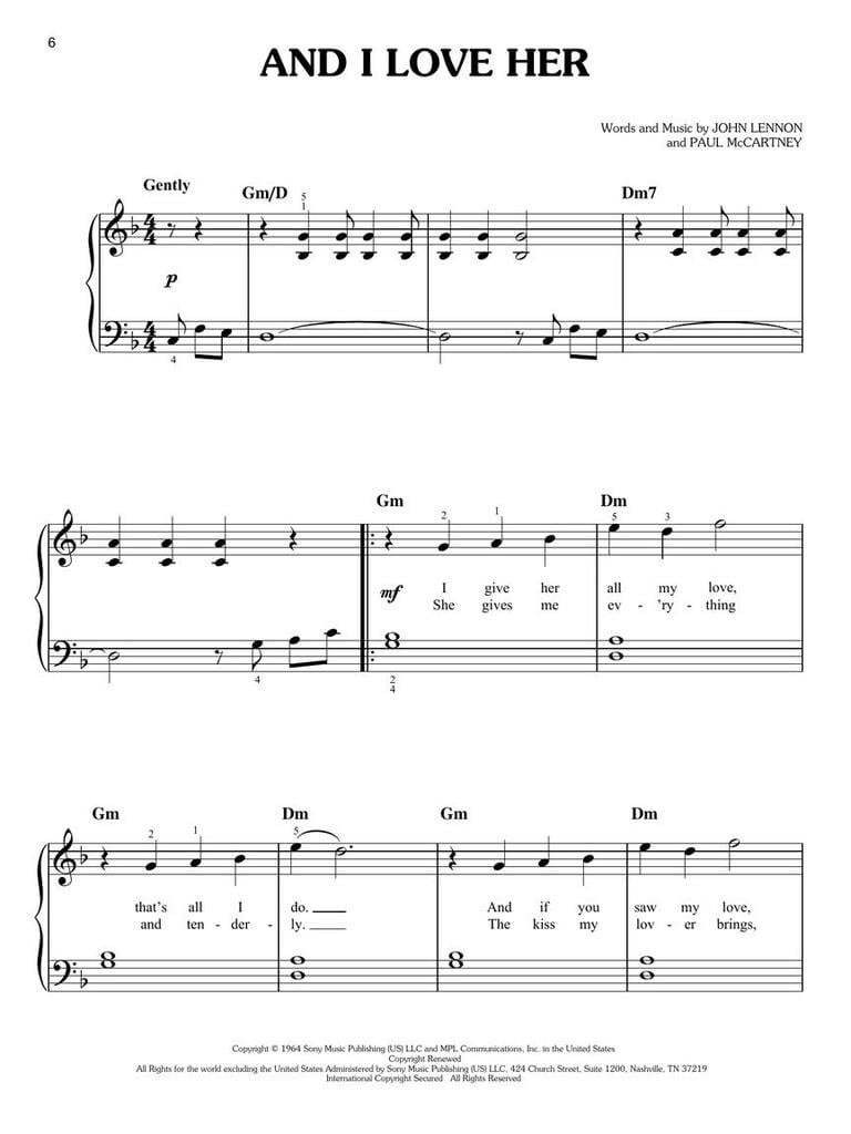 The Beatles - Songs in Easy Keys